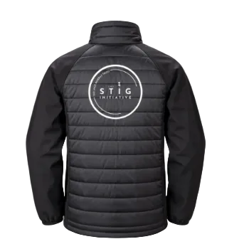 The Stig Initiative - Adult Black Softshell Puffer Jacket (2 logo)