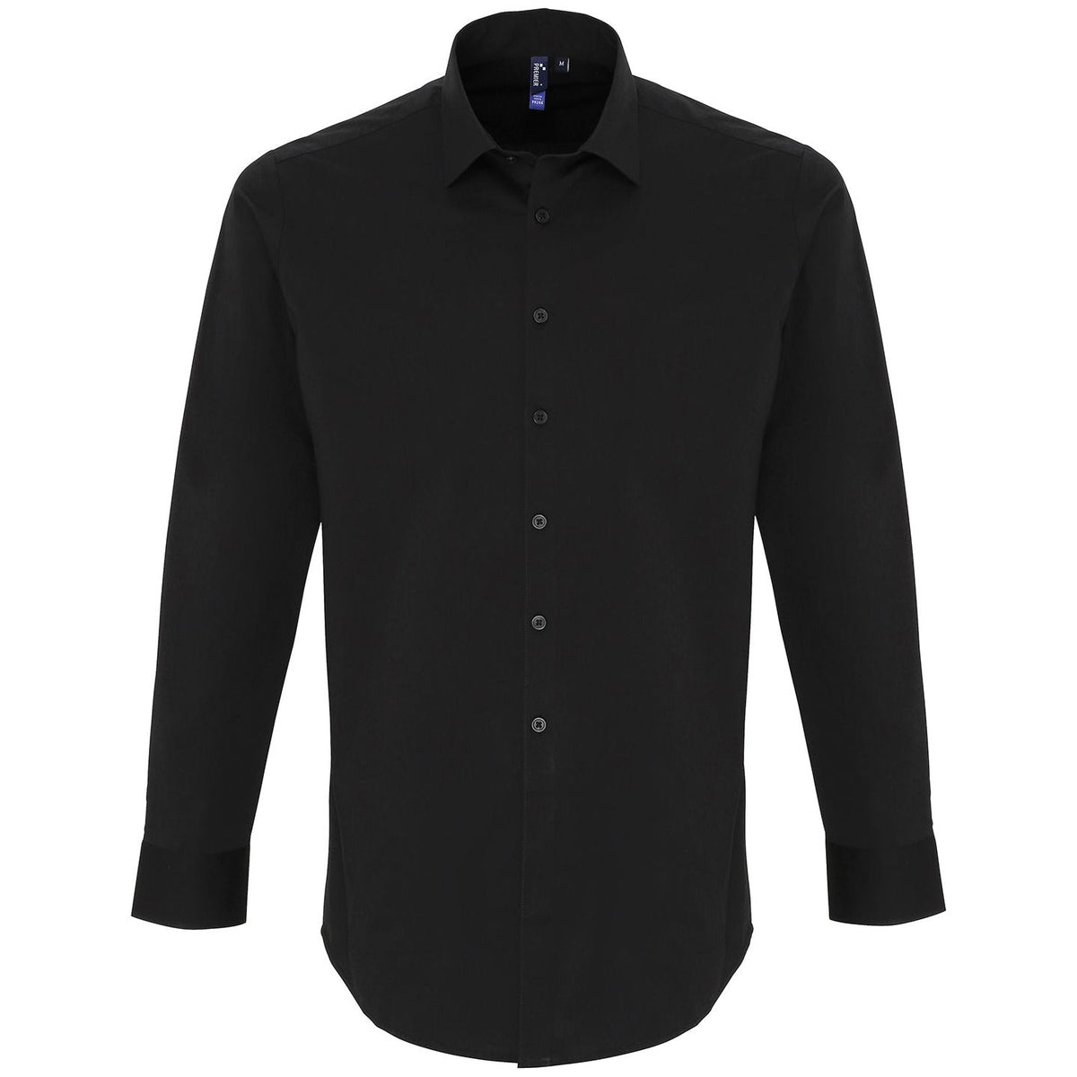 Premier Mens Stretch Fit Cotton Poplin Long Sleeve Shirt