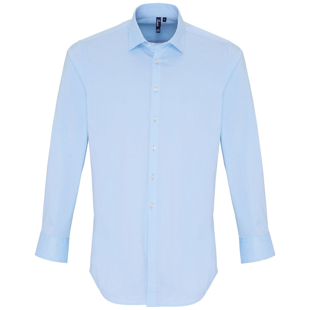 Premier Mens Stretch Fit Cotton Poplin Long Sleeve Shirt