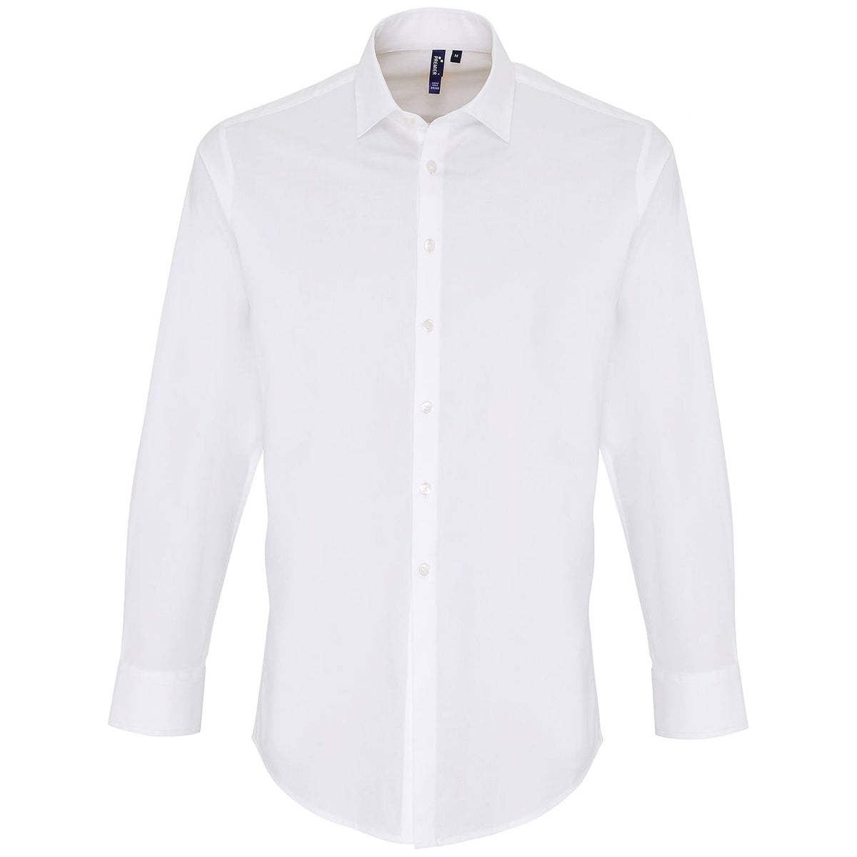 Premier Mens Stretch Fit Cotton Poplin Long Sleeve Shirt