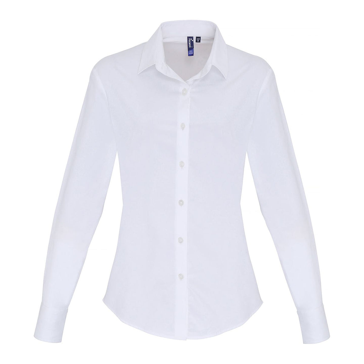Premier Womens Stretch Fit Cotton Poplin Long Sleeve Shirt