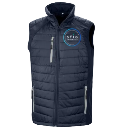 The Stig Initiative - Adult Navy Padded Bodywarmer (1 logo)