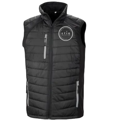 The Stig Initiative - Adult Black Padded Bodywarmer (1 logo)