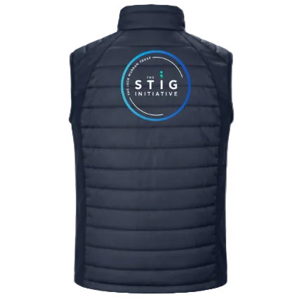 The Stig Initiative - Adult Navy Padded Bodywarmer (2 logos)