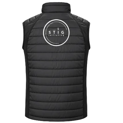 The Stig Initiative - Adult Black Padded Bodywarmer (2 logos)