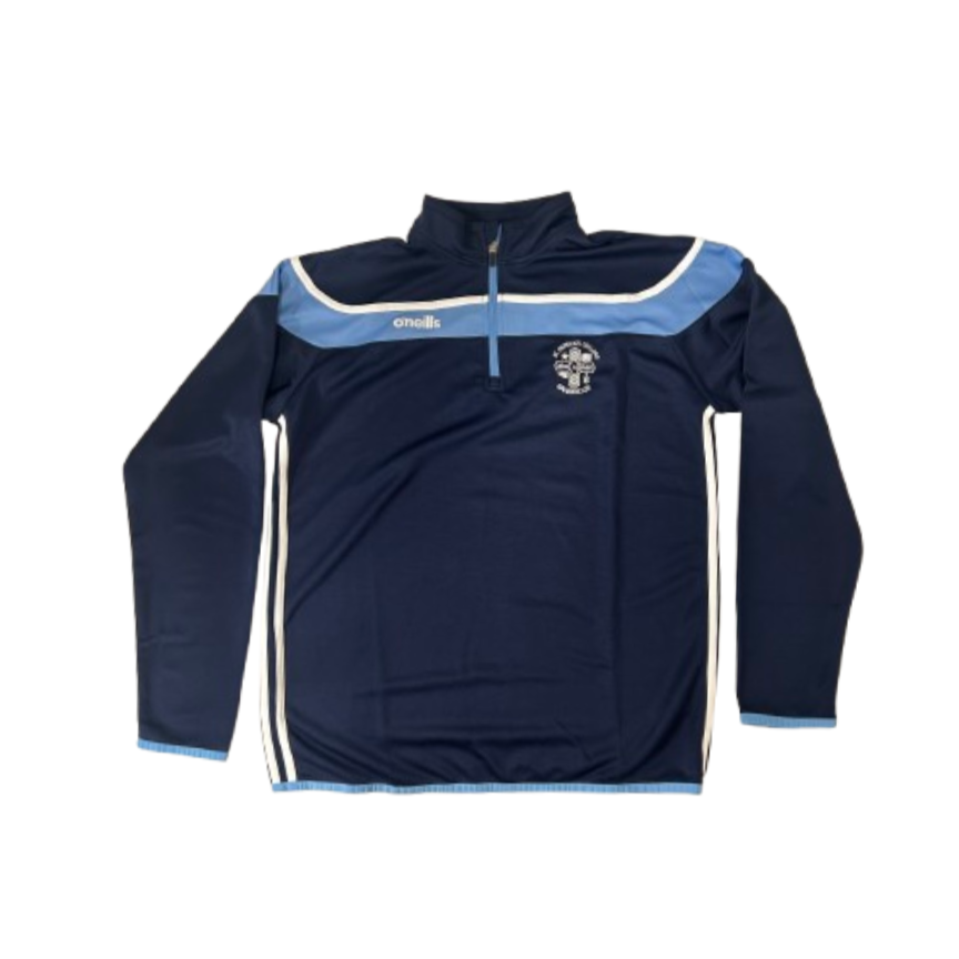 St Patrick's College 1/4 Zip Top Navy Sky Blue White