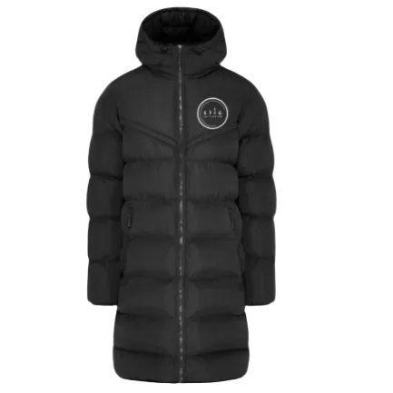The Stig Initiative - Adult Black Long Puffer Coat (1 logo)