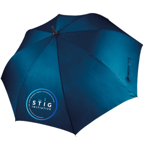 The Stig Initiative - Navy Umbrella (2 logos)