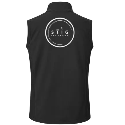 The Stig Initiative - Adult Black Softshell Bodywarmer (2 logos)