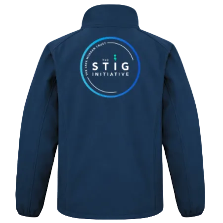 The Stig Initiative - Adult Navy Softshell Jacket (2 logos)