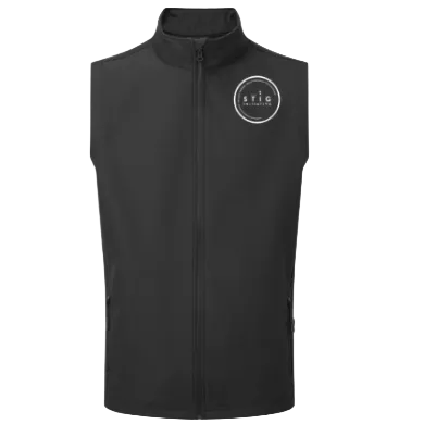 The Stig Initiative - Adult Black Softshell Bodywarmer (2 logos)