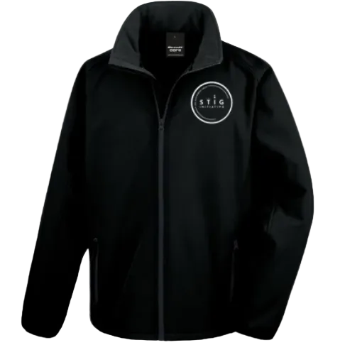 The Stig Initiative - Adult Black Softshell Jacket (1 logo)