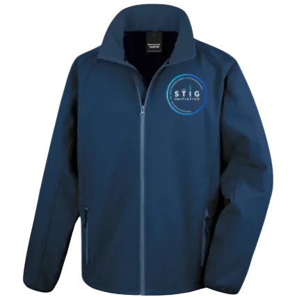The Stig Initiative - Adult Navy Softshell Jacket (1 logo)