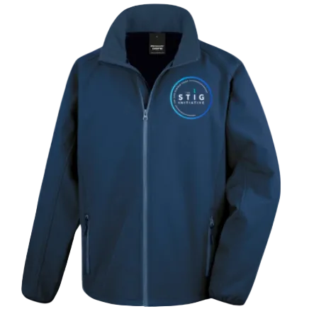 The Stig Initiative - Adult Navy Softshell Jacket (2 logos)