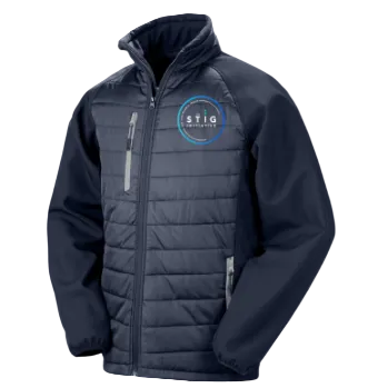 The Stig Initiative - Adult Navy Softshell Puffer Jacket - (1 logo)