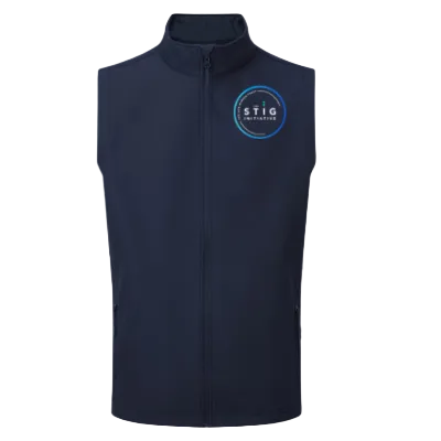 The Stig Initiative - Adult Navy Softshell Bodywarmer (2 logos)