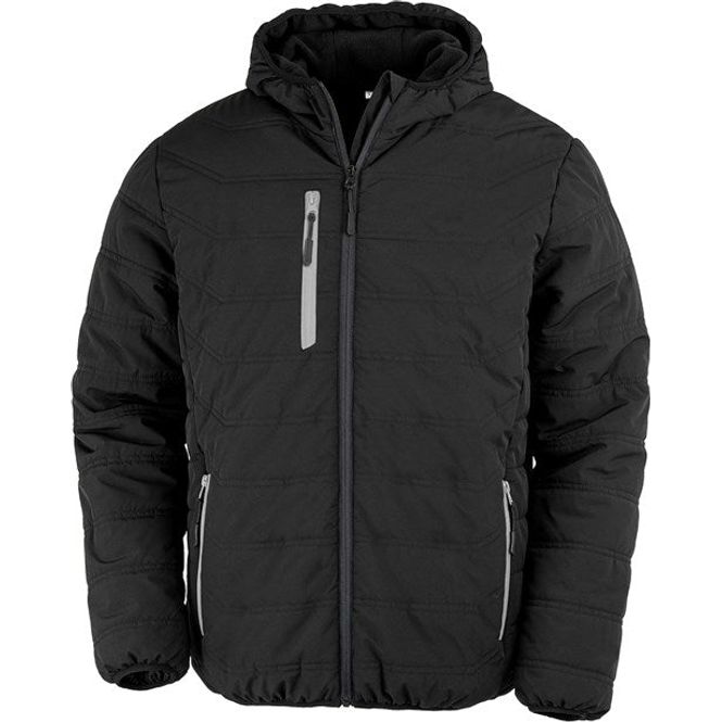 Recycled Black Compass Padded Winter Jacket